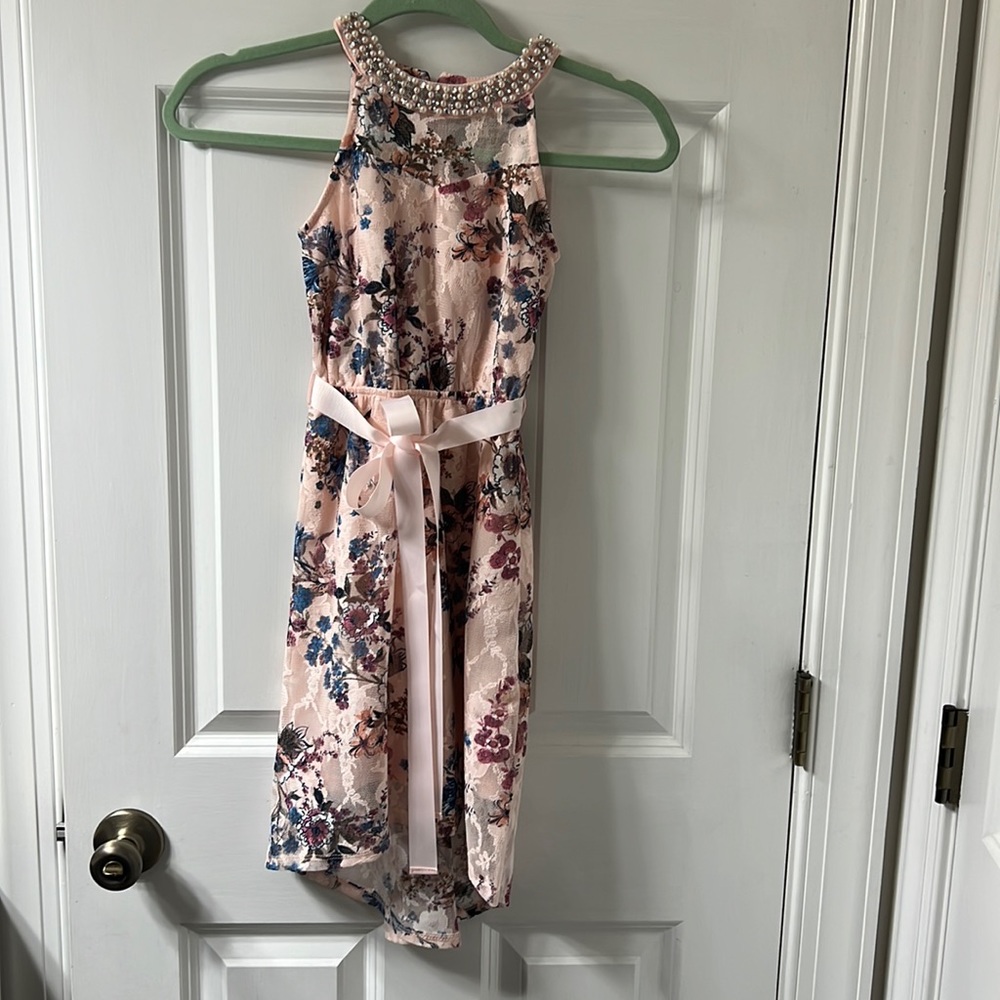 Beautiful high low lace party dress for girls